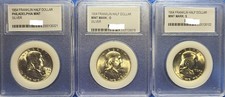 1954 P-D-S Franklin Half Group / 3 Gorgeous Old BU Coins in Old Slabs / Must See picture