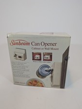 NOS Vintage Sunbeam 05266 Under Cabinet Wall Mount Can Opener Almond picture