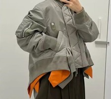 2024AW Lady Sacai Luck Spliced Folded Irregular Ruffle Edge Jacket picture