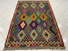 5x7 ft Oriental Modern Turkish Geometric Multicolor Lovely Flatweave Wool Kilim picture
