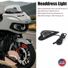 Headdress Light LED Front Fender Lamp For Indian Challenger/Pursuit Limitedblack picture