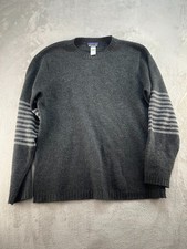 Patagonia Gray Striped Lambswool Knit Pullover Sweater Mens Medium Cozy Casual picture