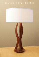 MINTY VTG MID CENTURY DANISH MODERN LAMP 50'S TEAK ATOMIC BRUCE INDUSTRIES 60s picture