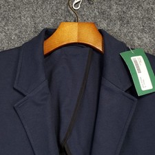 01.ALGO Blazer Men Large Blue Cotton Blend Two Button Single Vent Stitch Fix NEW picture