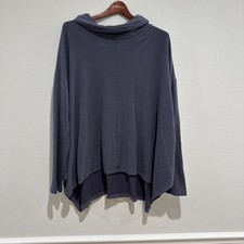 Athleta Ethereal Brushed Funnel Neck Sweatshirt Top Womens Large Gray Fleece picture