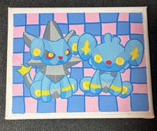 Original Art 8x10 Canvas Shinx Luxray Pokemon Fan Art Hand Painted Acrylic Ooak picture