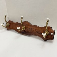 Vintage Cornwall Industries Coat Rack 3 Double Hooks 6 Pegs Maine Wood picture