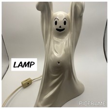 Vintage Ceramic Dancing Ghost Figurine Halloween Decor Lamp picture