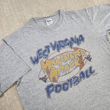 Vintage WVU Mountaineers Shirt Men XL 90s NCAA Football West Virginia USA Made picture