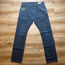 Diesel Krooley Jeans Mens 30x32 Blue Slim Carrot Dark Wash Denim Italy 0088Z picture