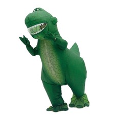 7' Green T-Rex Inflatable Costume Adult for Halloween Cosplay Party Fancy Dress picture