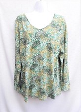 J.Jill Top Blouse Size XL Paisley Long sleeve Cotton picture