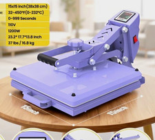 15x15 Sublimation Heat Press Slide-Out Drawer Manual 110V Digital Auto-Open picture