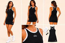Vestido Mini Tank para Mujer | Negro/Blanco | Sin Mangas | Size | S/M picture
