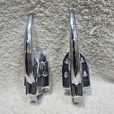 Vintage Chrome Heavy-Duty Walk-In Cooler Latch Handles – Pair (Surface Mount) picture