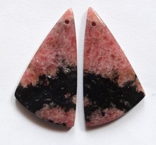 67.85 Cts Natural Rhodonite (38mm X 20mm each) Drilled Cabochon Match Pair picture