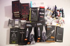 BIG LOT OF TATTOBOX 55O SUPPLIES NEEDLES INK picture