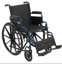 Drive Medical Blue Streak 18” Wheelchair BLS18FBD-SF Flip Back Arms Footrests picture