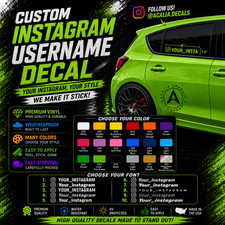 Personalized Instagram Sticker Vinyl Decal (x2) Car Window IG Username Drift JDM picture