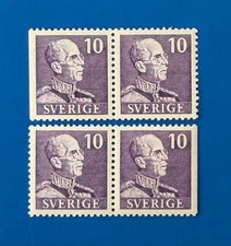 Sweden 1939 King Gustaf V 10 ore violet Facit 269 2 pairs MNH VF picture