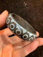 Excellent Rare Tibetan Natural Old Agate Dzi *18Eyed* Bangle Bracelet picture