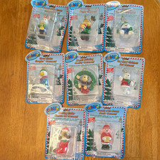 GANZ Webkinz Holiday Ornament Figurine Lot of 8 Sealed on Cards picture