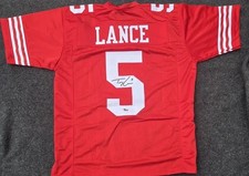 Trey Lance Signed San Francisco Red Custom Jersey Autographed Beckett BAS Cert picture