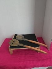 Coopercraft Guild Salad Serving Set Produced In Taunto Mass. 1970 Sold... picture