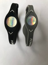 2 PCS  GREY  &  BLACK  Power Balance Energy Health Band Bracelet XS,S, M, L,XL picture