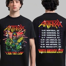 Anthrax North America 2026 Tour Merch I Am The Law Cyber Judge T-Shirt Reprint picture