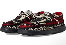 NEW Hey Dude Mens Wally Slip On Comfort Holiday Cheers Black/Multi Shoes Size 13 picture