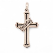 Justin Davis Cross with crown Pendant top 925 11.7g picture