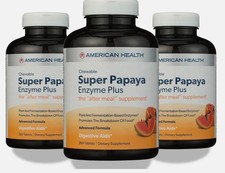 3 American Health Super Papaya Enzyme Plus Chewable 360 Tablets 3 Pack 06/2027 picture