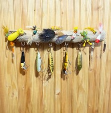 Vintage Fishing Lure Wall Art And Cabin Decor. Display Of Classic Fishing Lures picture