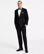 $395 Nautica Men's Black Modern Fit Stretch Tuxedo Suit 40 S 34 X 28 pau0626c picture