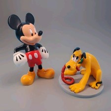 Disney's  Pluto w/ Sausages And Mickey Hands On Hips Figures Cake Toppers Pvc picture