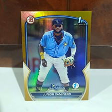 Topps 2023 Bowman 1st Edition Junior Caminero #BPPF-61 Gold Foil /50 RC Rays picture
