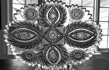 American Brilliant Period (1876-1917) Oval Cut Glass Tray / Low Bowl; 12