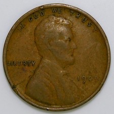 1909 VDB Lincoln Wheat Cent F k724 picture