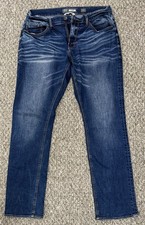 🔥 Awesome Buckle BKE Mens Jake Medium Blue Bootcut Jeans Pants 34L 34x34 picture