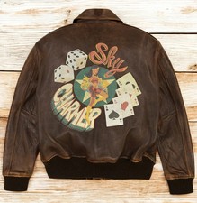 Avirex Sky Charmer New  Brown Vintage A2 Leather Jacket, in all sizes picture
