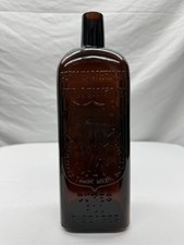 Antique Quack Medicine Wm. Radam's Microbe Killer Amber Glass Bottle picture