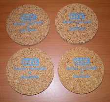 4 Vintage GTE * General Telephone Electric LOGO Advertising Cork Coasters  2.5