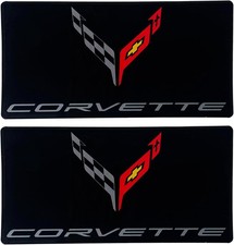 SR1 USA C8 Corvette Sun Visor Label Cover Decal - Set of 2 Domed Emblem Interior picture