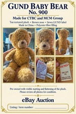 GUND Baby Bear 900 Tan Plush Stuffed Animal Small 12 in circa early 2000 picture