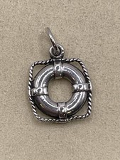 RETIRED James Avery 3D Life Preserver Buoy Lifesaver Charm Uncut Loop AVERY BOX picture