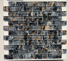 LM-2871  1X2 Blackish Loot Glass Mosaic  , 10 sheets picture