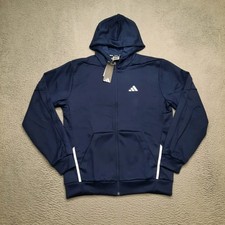 Adidas D4T Sideline Hoodie Men’s Medium Navy Full Zip Fleece Sweatshirt JL6369 picture