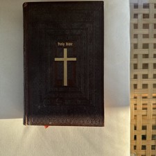 Vintage 1953 Holy Bible Catholic Family Edition John J Crawley Illuminated Art picture