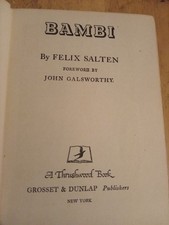 Antique 1929 Bambi Book By Felix Salten picture